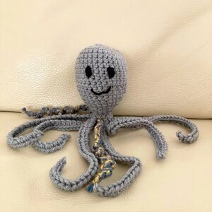 Amigurumi Octopus, Hand stitched features for child safety